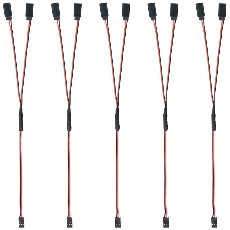 Sutemribor 30cm Remote Control Y Servo Extension Cable, Male to Female (Pack of 5) - Image 1